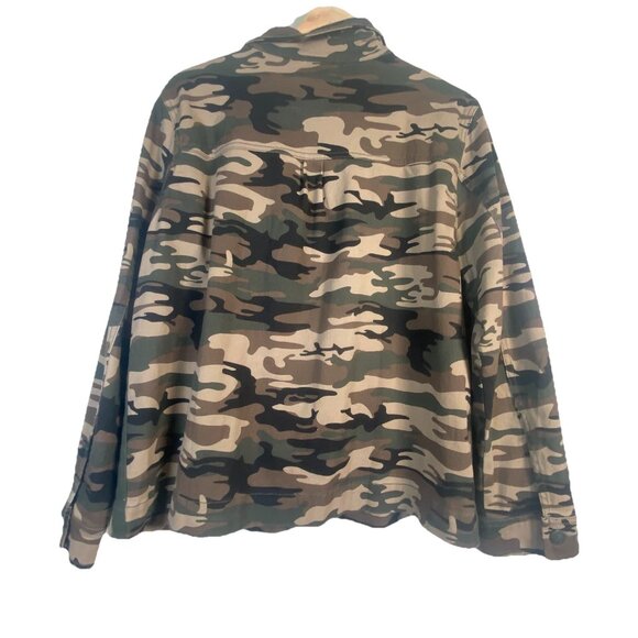 Anthropologie Sanctuary Jacket Womens XL Tan Camo Army Utility Shacket Military - Picture 2 of 5